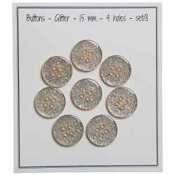 Glitter Buttons – Gold - Multiple sizes