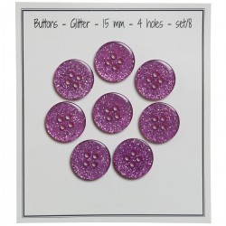 Glitter Buttons – Pink - Multiple sizes