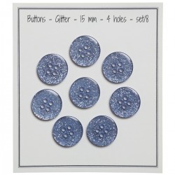 Glitter Buttons – Blue - Multiple sizes