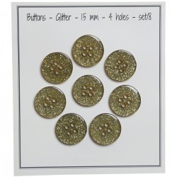 Glitter Buttons – Green - Multiple sizes
