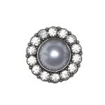 Pearl Buttons w. Stones - Black - Multiple Sizes Point Store Go Handmade