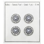 Pearl Buttons w. Stones - Black - Multiple Sizes Point Store Go Handmade