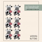 Wooden Buttons - Dotty the Cow - 6 pcs.  Accessories Go Handmade