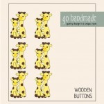 Wooden Buttons - The Giraffes Julia & Lotta - 6 pcs. Accessories Go Handmade