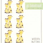 Wooden Buttons - The Giraffes Julia & Lotta - 6 pcs. Accessories Go Handmade