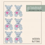 Wooden Buttons - The Teddy Camilla - 6 pcs.  Accessories Go Handmade